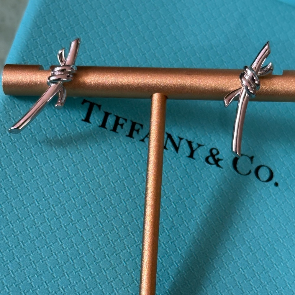 Tiffany & Co. Silver Barbed Wire Earrings
